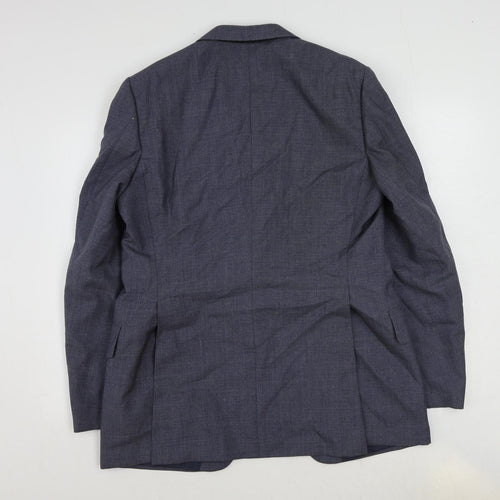 St Michael Mens Blue Polyester Jacket Suit Jacket Size 42 Regular