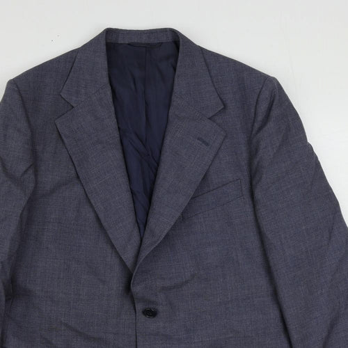 St Michael Mens Blue Polyester Jacket Suit Jacket Size 42 Regular