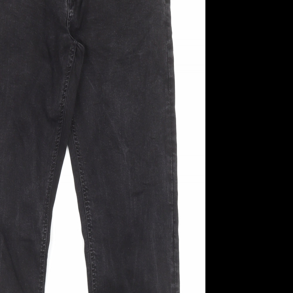 Easy Mens Black Cotton Straight Jeans Size 34 in L32 in Regular Zip - Pockets