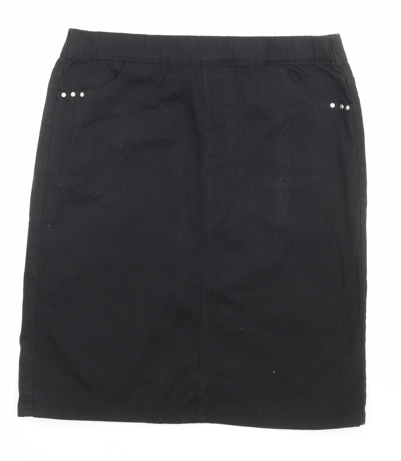 Rockmans Womens Black Cotton Bandage Skirt Size 10