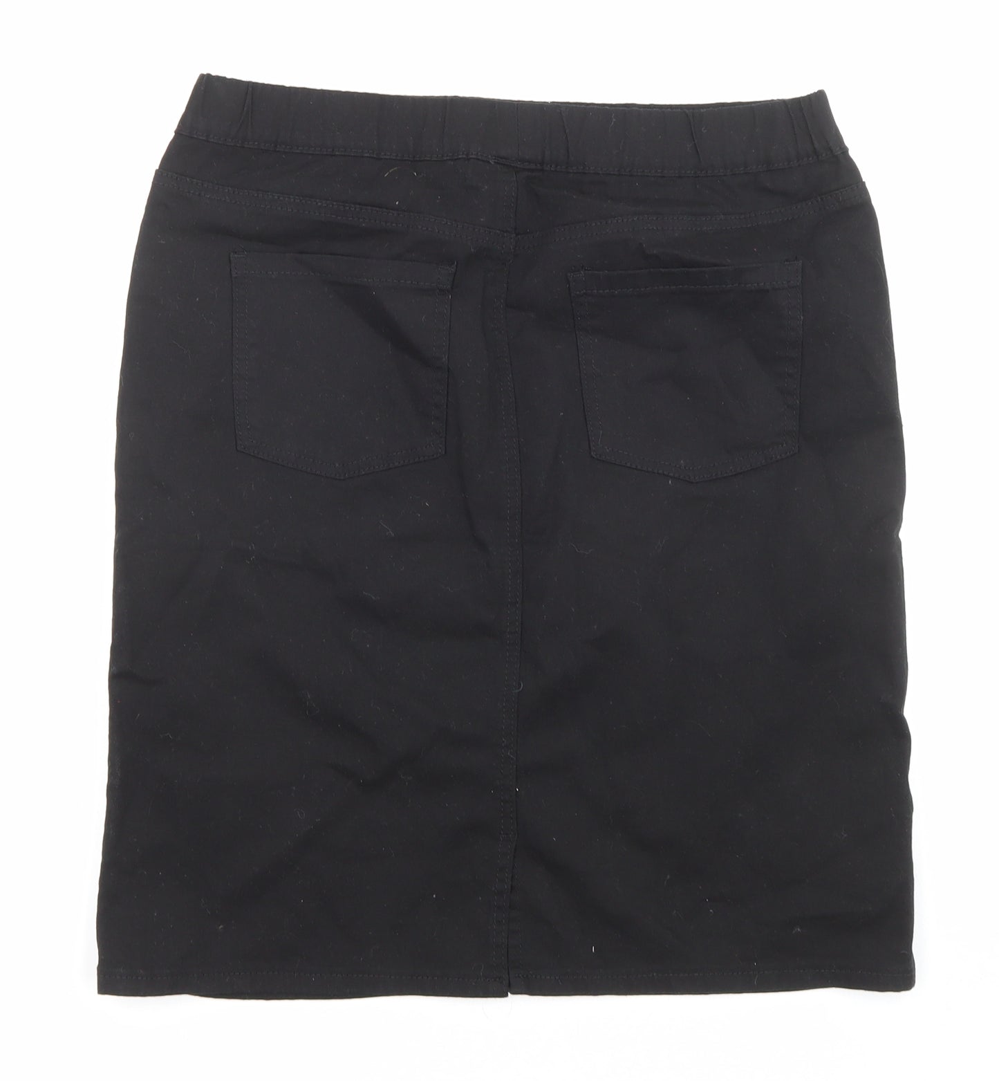 Rockmans Womens Black Cotton Bandage Skirt Size 10