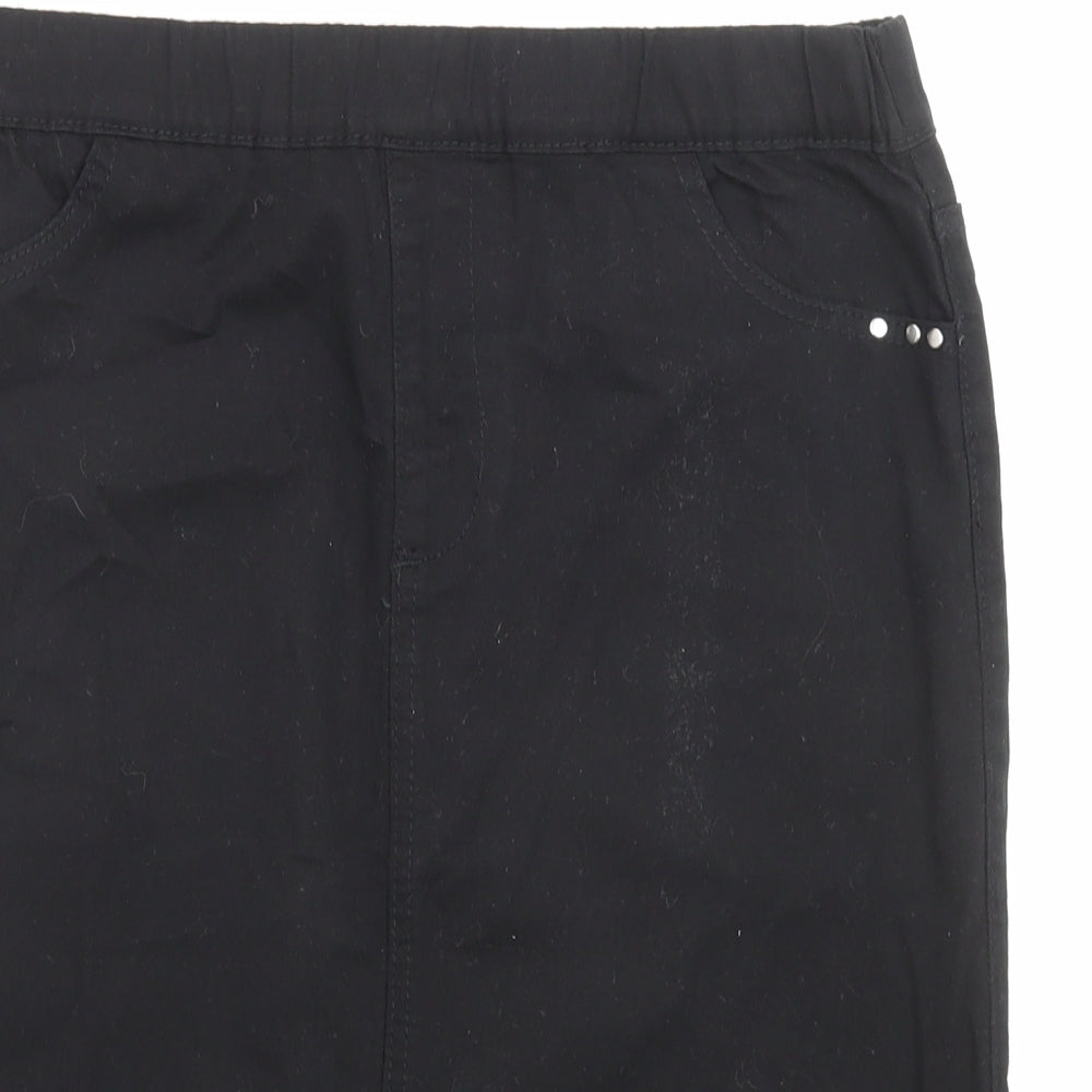 Rockmans Womens Black Cotton Bandage Skirt Size 10