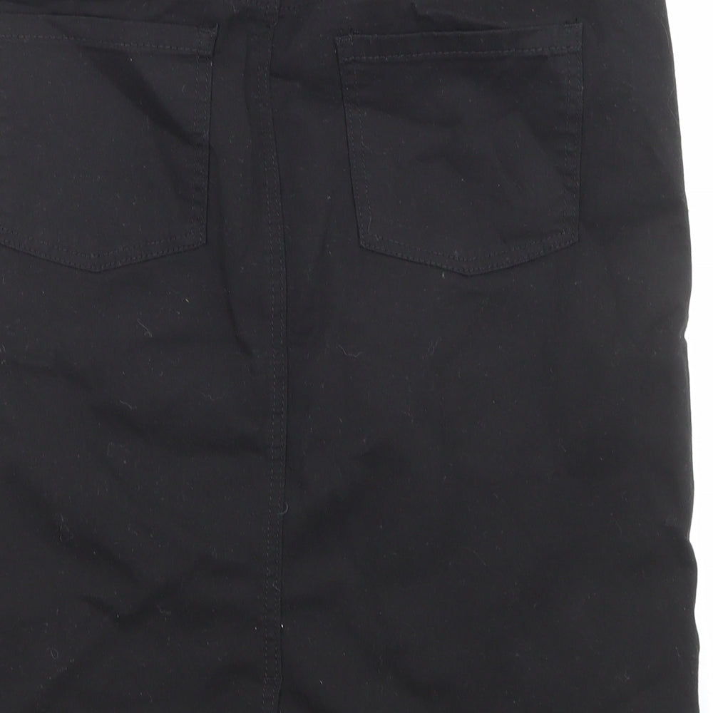 Rockmans Womens Black Cotton Bandage Skirt Size 10