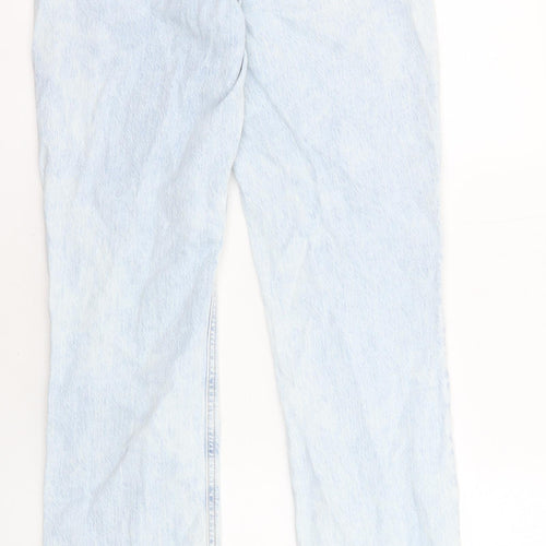 Zara Womens Blue Cotton Bootcut Jeans Size 8 L33 in Regular Zip - Pockets