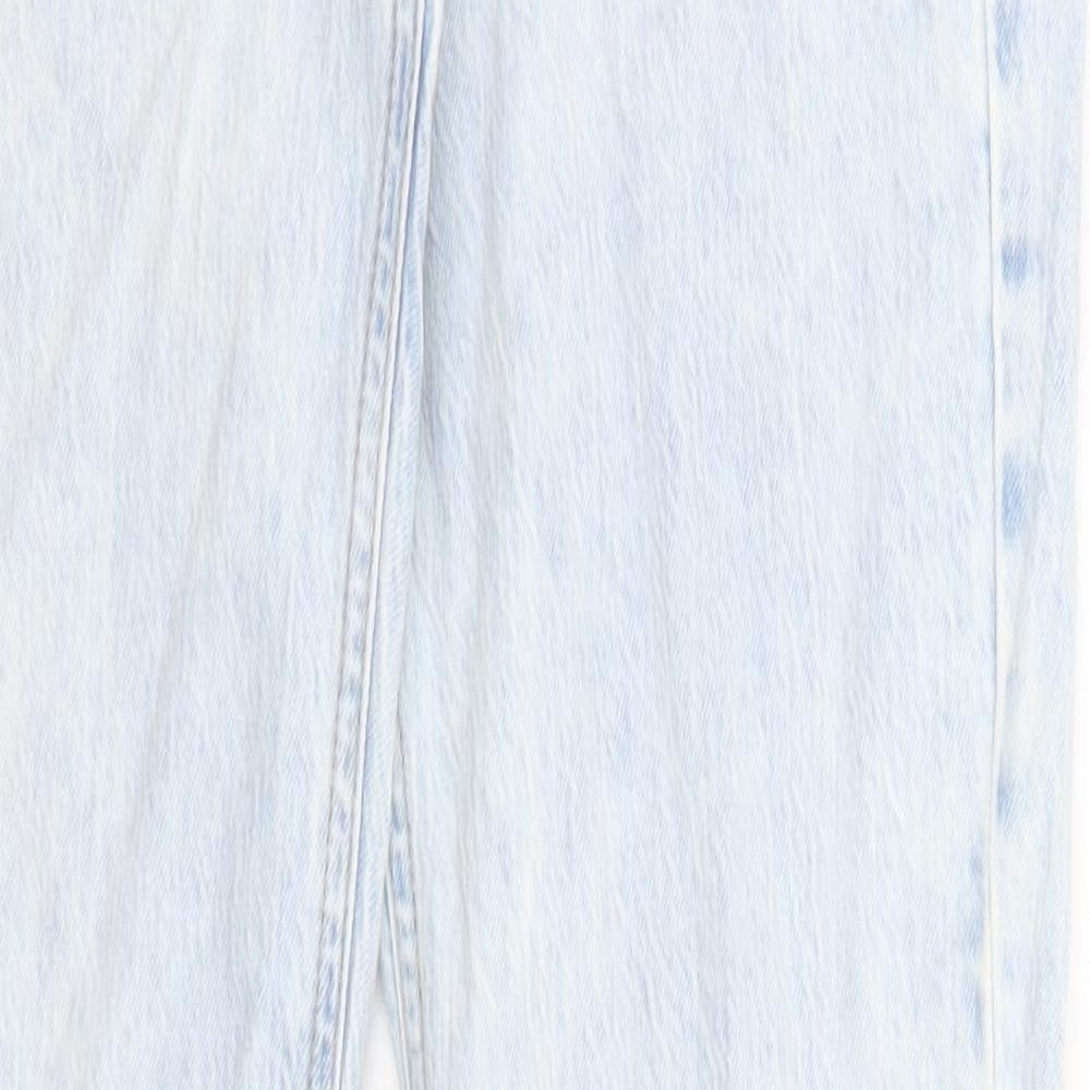 Zara Womens Blue Cotton Bootcut Jeans Size 8 L33 in Regular Zip - Pockets