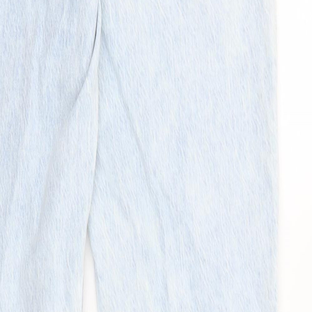 Zara Womens Blue Cotton Bootcut Jeans Size 8 L33 in Regular Zip - Pockets