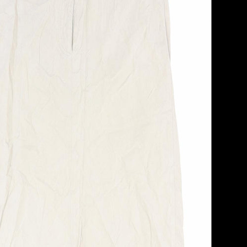 H&M Womens Beige Cotton A-Line Skirt Size 10 Zip