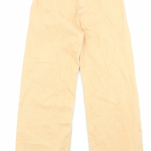 Denim & Co. Womens Orange Cotton Straight Jeans Size 10 L25 in Regular Zip - Pockets