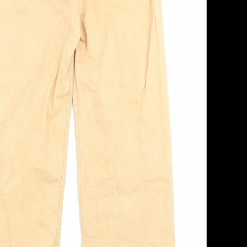 Denim & Co. Womens Orange Cotton Straight Jeans Size 10 L25 in Regular Zip - Pockets