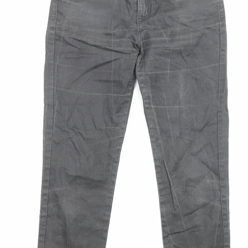 1.2.3 Paris Womens Grey Cotton Straight Jeans Size 8 L26 in Regular Zip - Pockets