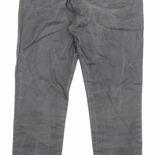 1.2.3 Paris Womens Grey Cotton Straight Jeans Size 8 L26 in Regular Zip - Pockets