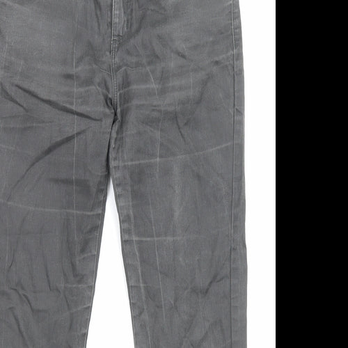 1.2.3 Paris Womens Grey Cotton Straight Jeans Size 8 L26 in Regular Zip - Pockets
