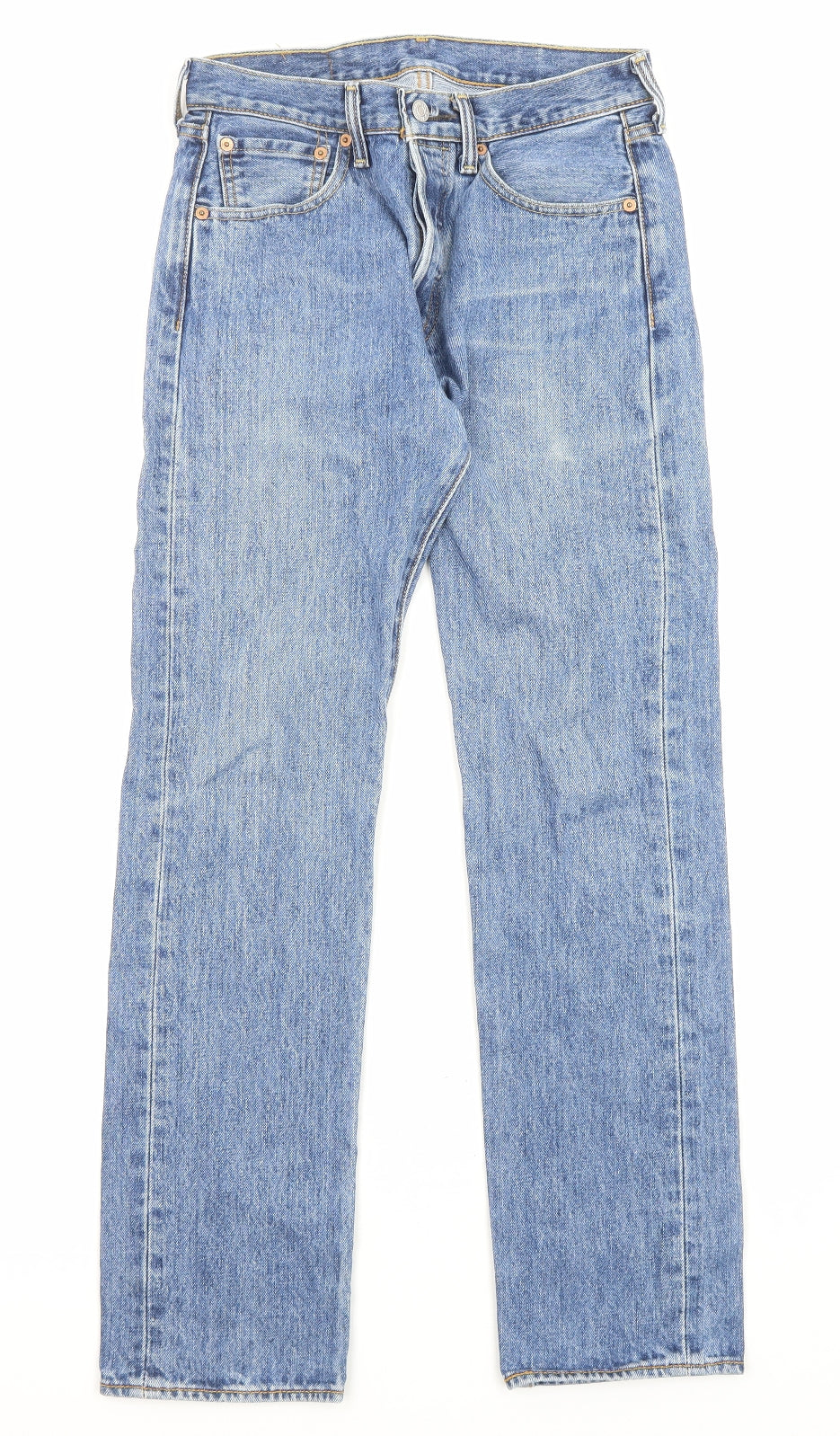 Levi's Mens Blue Cotton Straight Jeans Size 28 in L30 in Regular Zip - Pockets