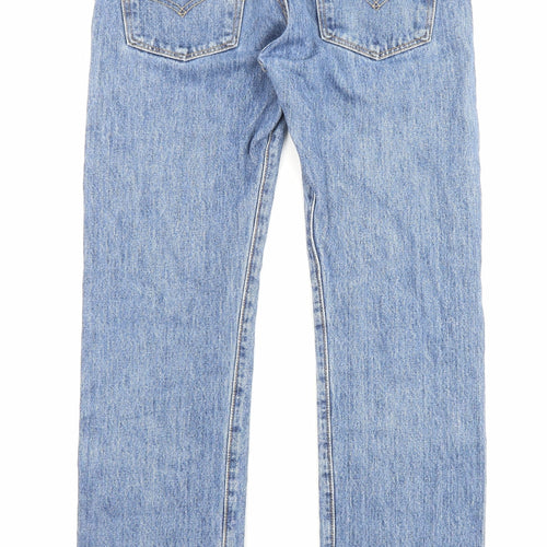 Levi's Mens Blue Cotton Straight Jeans Size 28 in L30 in Regular Zip - Pockets