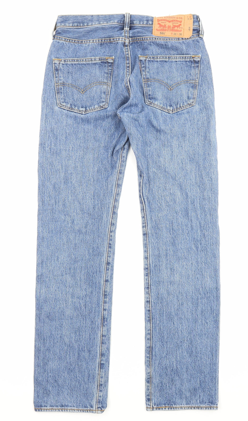 Levi's Mens Blue Cotton Straight Jeans Size 28 in L30 in Regular Zip - Pockets