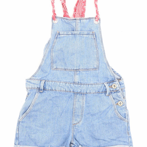 Zara Girls Blue Cotton Jumpsuit Outfit/Set Size 10 Years Button