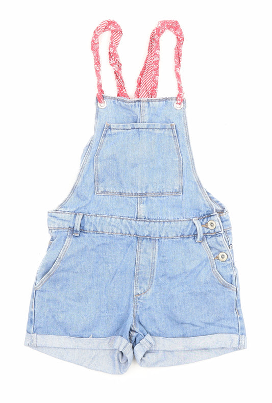 Zara Girls Blue Cotton Jumpsuit Outfit/Set Size 10 Years Button