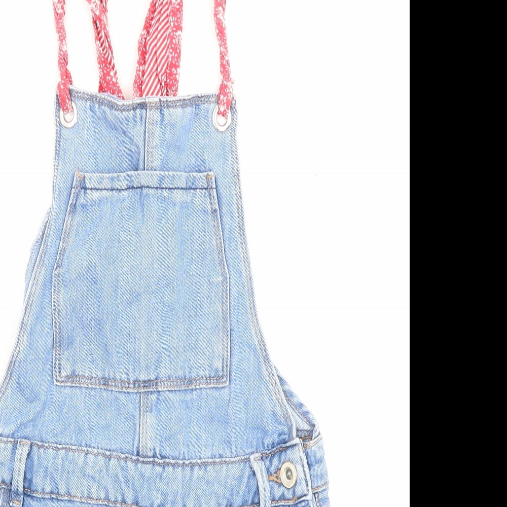 Zara Girls Blue Cotton Jumpsuit Outfit/Set Size 10 Years Button