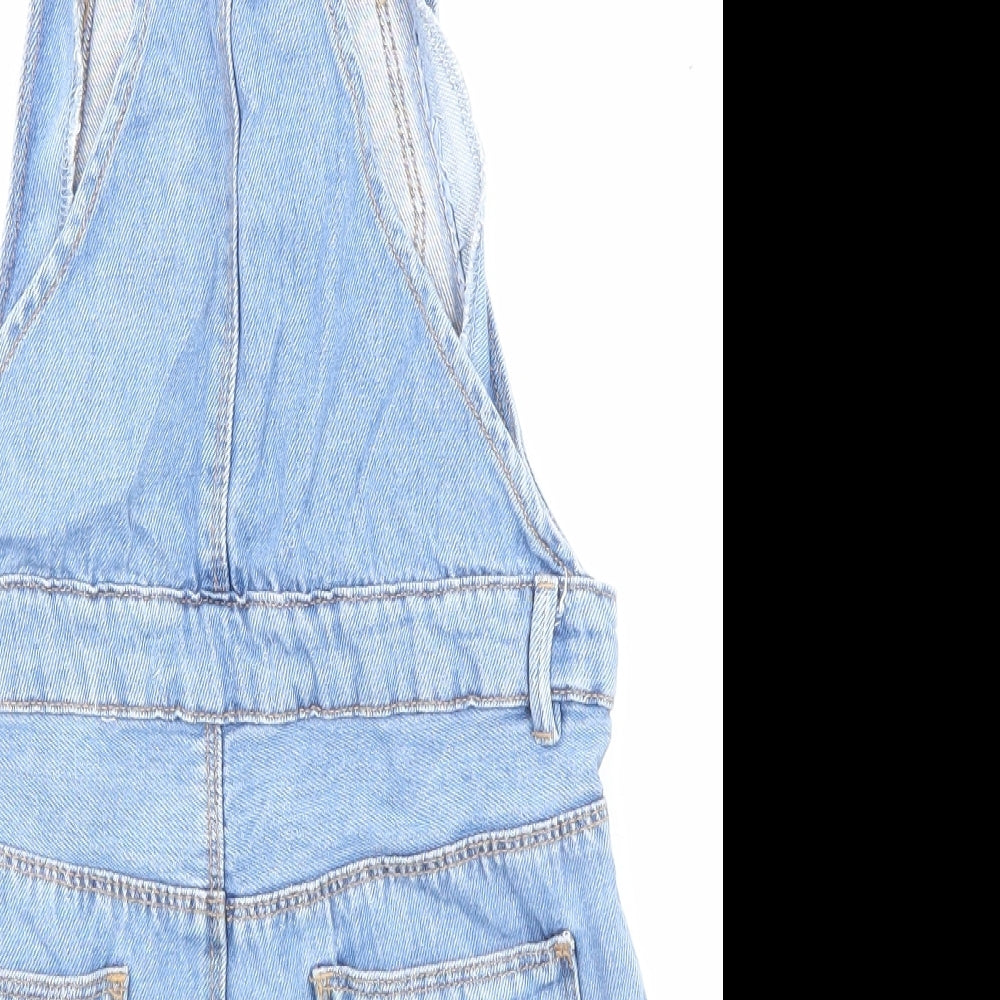 Zara Girls Blue Cotton Jumpsuit Outfit/Set Size 10 Years Button