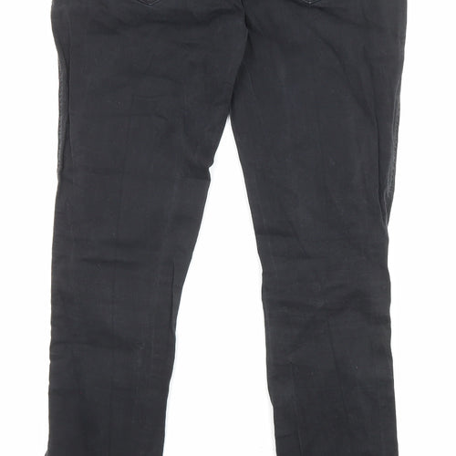 NEXT Womens Black Cotton Straight Jeans Size 12 L30 in Regular Zip - Pockets