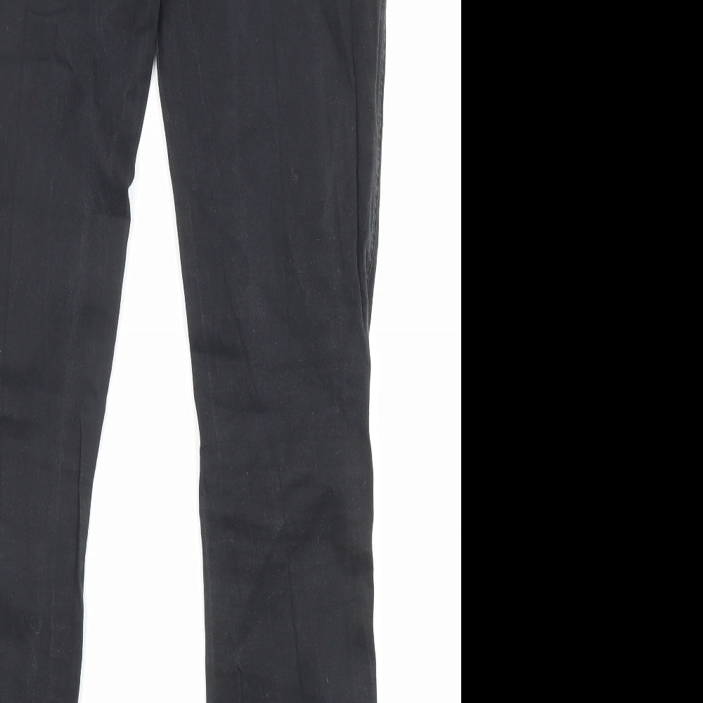 NEXT Womens Black Cotton Straight Jeans Size 12 L30 in Regular Zip - Pockets