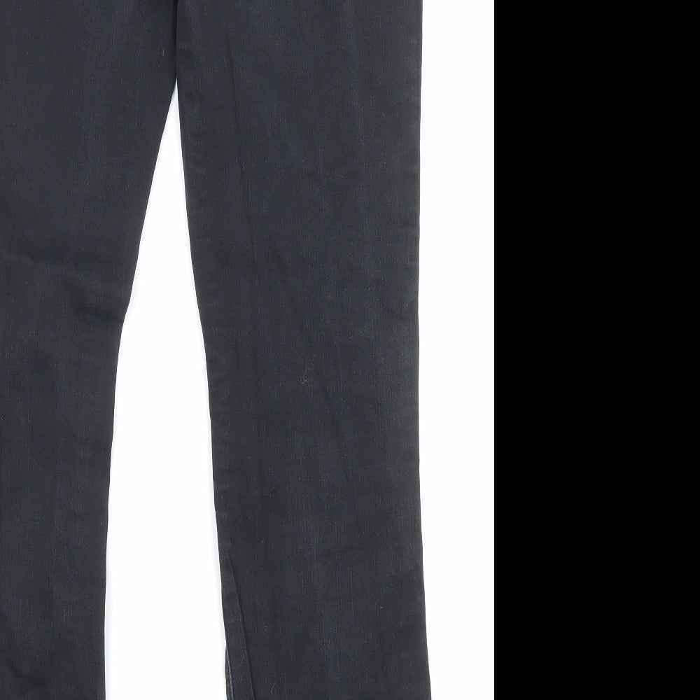 NEXT Womens Black Cotton Bootcut Jeans Size 14 L30 in Regular Zip - Pockets