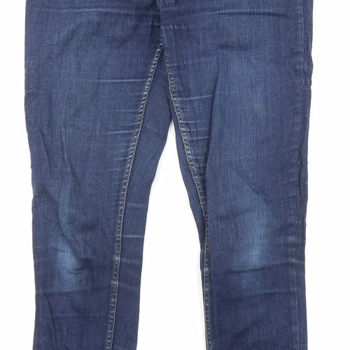 Oasis Womens Black Cotton Straight Jeans Size 10 L28 in Regular Zip - Pockets