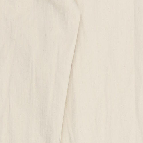 Marks and Spencer Mens Beige Cotton Straight Jeans Size 30 in L33 in Regular Zip - Pockets