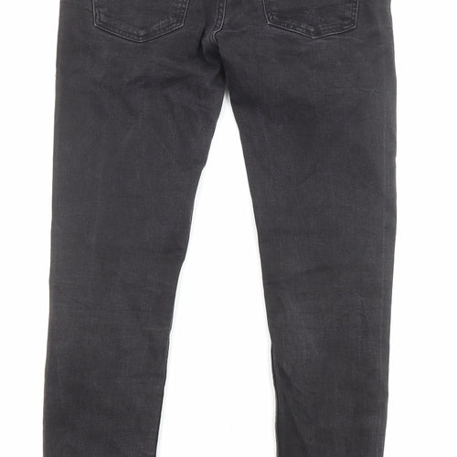 Zara Womens Black Cotton Skinny Jeans Size 8 L27 in Regular Zip - Pockets