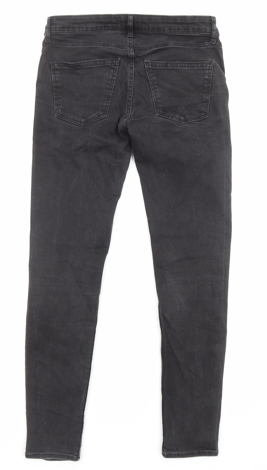 Zara Womens Black Cotton Skinny Jeans Size 8 L27 in Regular Zip - Pockets