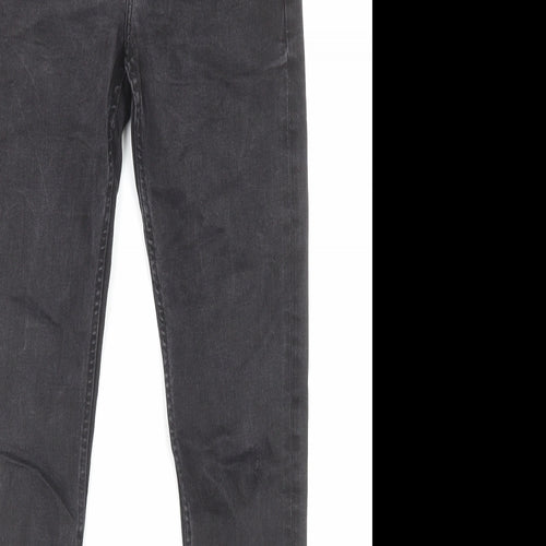 Zara Womens Black Cotton Skinny Jeans Size 8 L27 in Regular Zip - Pockets