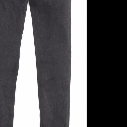 Zara Womens Black Cotton Skinny Jeans Size 8 L27 in Regular Zip - Pockets
