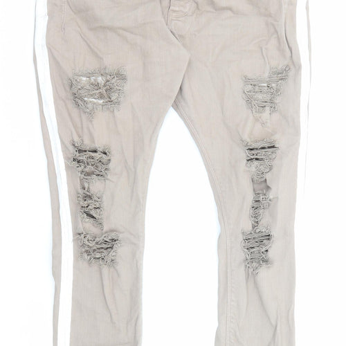 Sons Of Heroes Womens Beige Cotton Straight Jeans Size 31 in L26 in Regular Zip - Pockets