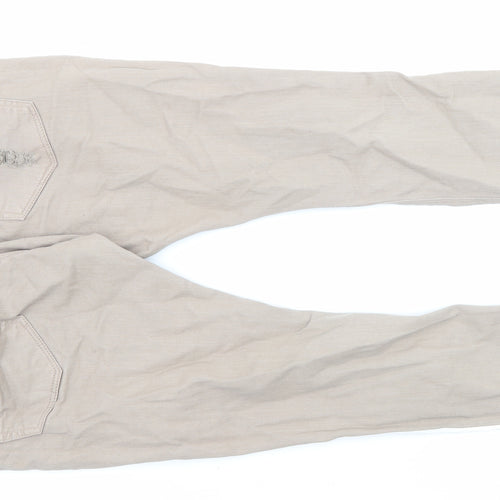 Sons Of Heroes Womens Beige Cotton Straight Jeans Size 31 in L26 in Regular Zip - Pockets