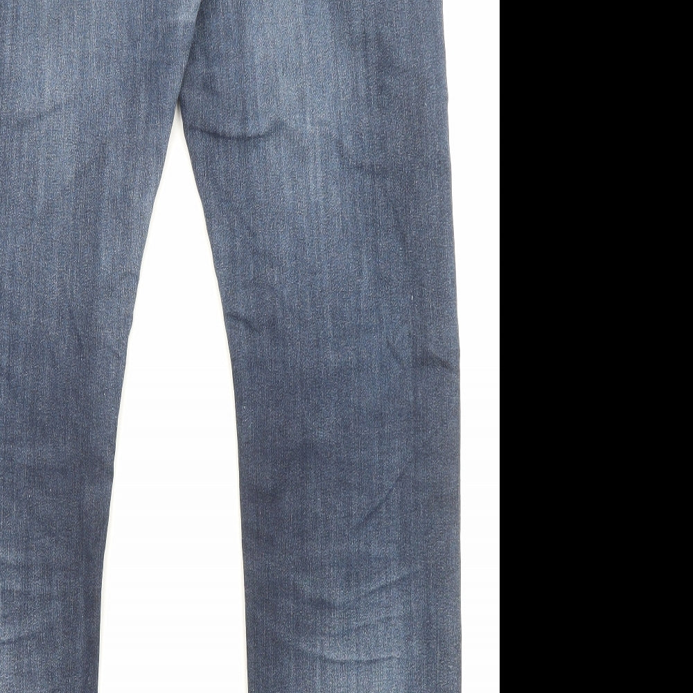 Lee Mens Blue Cotton Straight Jeans Size 34 in L32 in Regular Zip - Pockets