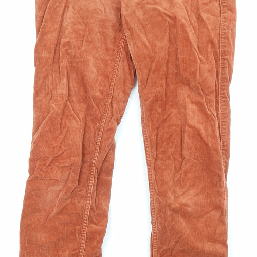 Lee Womens Orange Cotton Trousers Size 25 L31 in Regular Zip