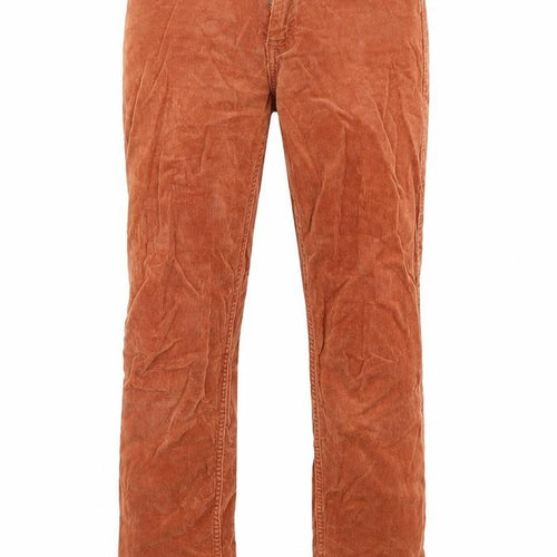 Lee Womens Orange Cotton Trousers Size 25 L31 in Regular Zip