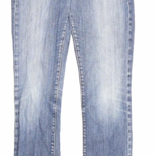 Ruehl Womens Blue Cotton Straight Jeans Size 28 in L35 in Regular Zip - Pockets