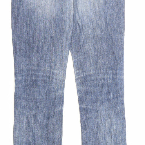 Ruehl Womens Blue Cotton Straight Jeans Size 28 in L35 in Regular Zip - Pockets