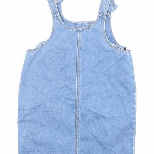 Nutmeg Girls Blue Cotton Playsuit One-Piece Size 11-12 Years Button