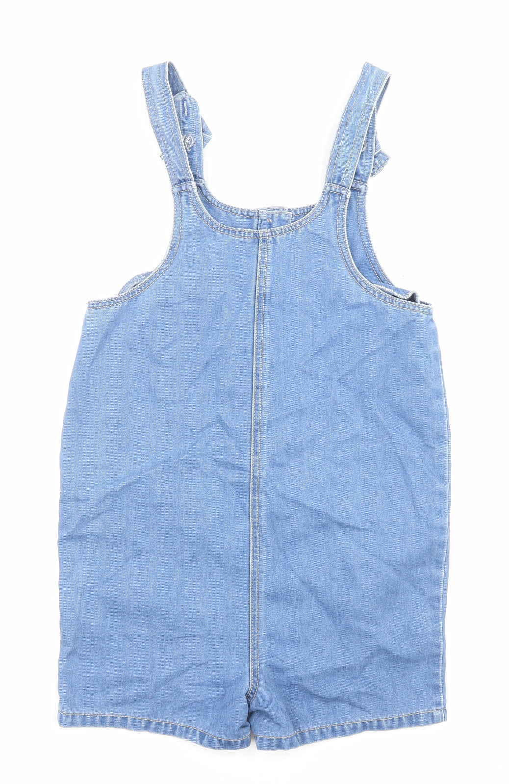 Nutmeg Girls Blue Cotton Playsuit One-Piece Size 11-12 Years Button