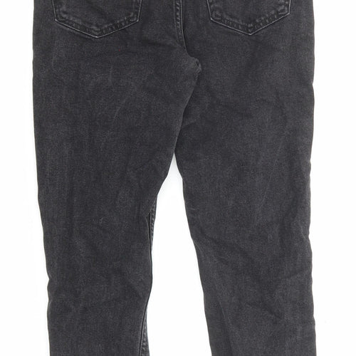 New Look Girls Black Cotton Straight Jeans Size 13 Years L24 in Regular Zip - Pockets, Distressed