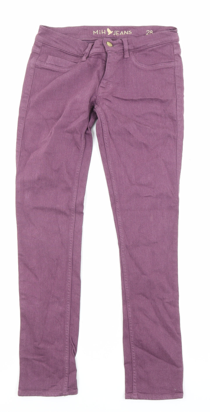 Mih Jeans Womens Purple Cotton Straight Jeans Size 28 in L29 in Regular Zip - Pockets