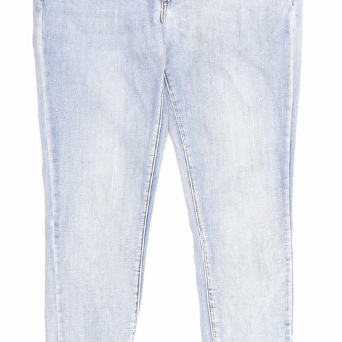 Toxik3 Womens Blue Cotton Straight Jeans Size 14 L26 in Regular Zip - Embellishment detail