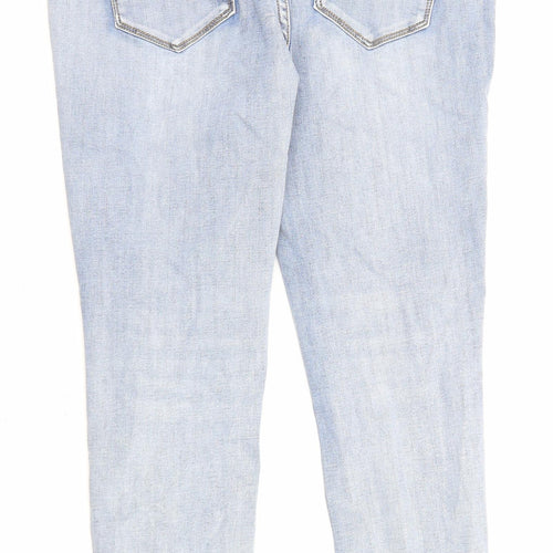 Toxik3 Womens Blue Cotton Straight Jeans Size 14 L26 in Regular Zip - Embellishment detail