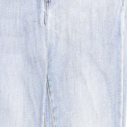 Toxik3 Womens Blue Cotton Straight Jeans Size 14 L26 in Regular Zip - Embellishment detail