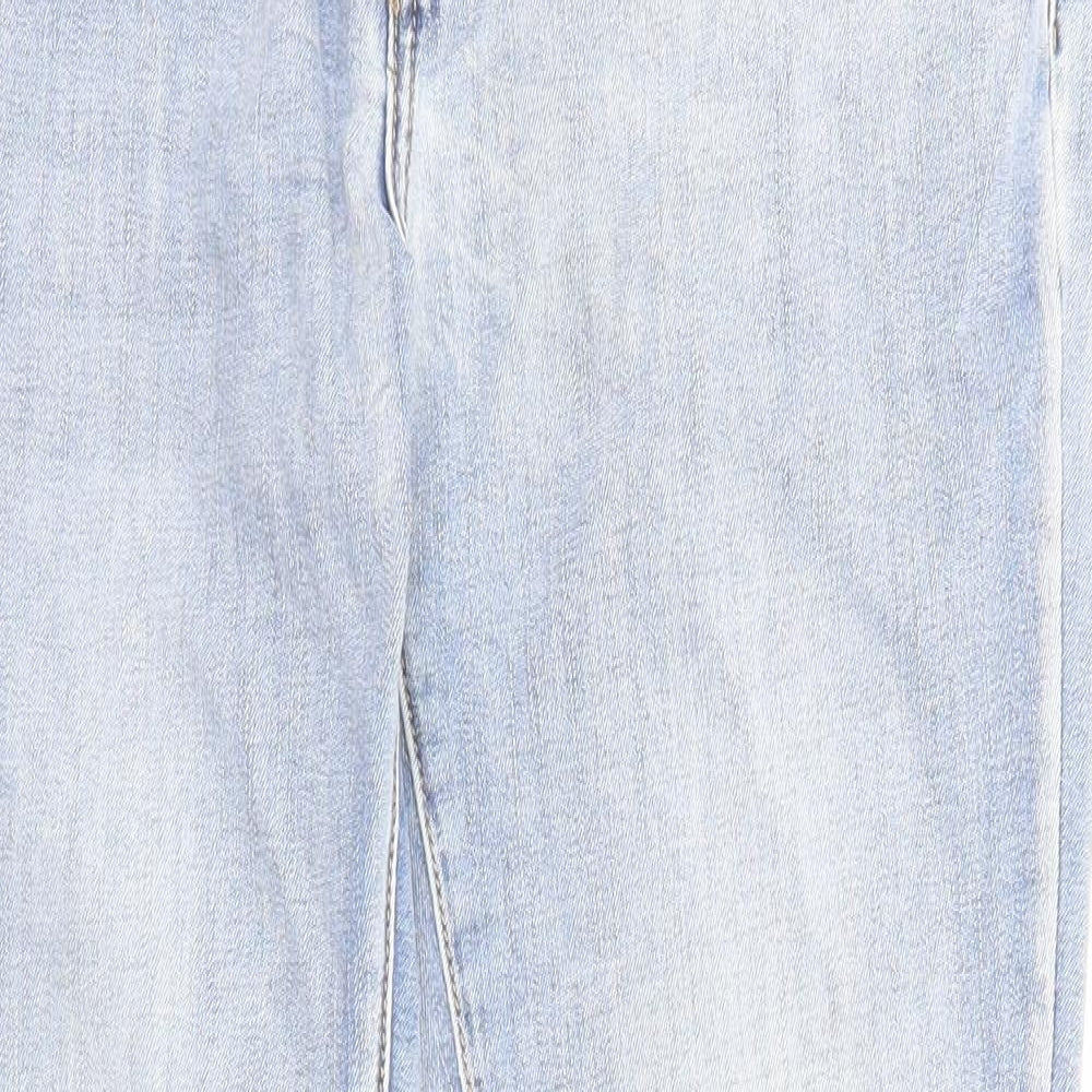 Toxik3 Womens Blue Cotton Straight Jeans Size 14 L26 in Regular Zip - Embellishment detail
