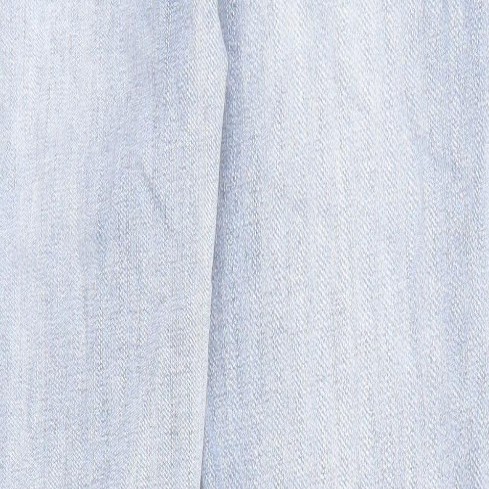 Toxik3 Womens Blue Cotton Straight Jeans Size 14 L26 in Regular Zip - Embellishment detail