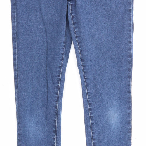 Denim & Co. Womens Blue Cotton Skinny Jeans Size 12 L26 in Regular Zip - Pockets