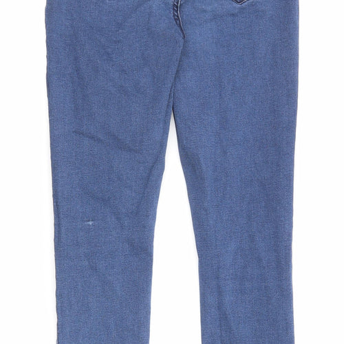 Denim & Co. Womens Blue Cotton Skinny Jeans Size 12 L26 in Regular Zip - Pockets